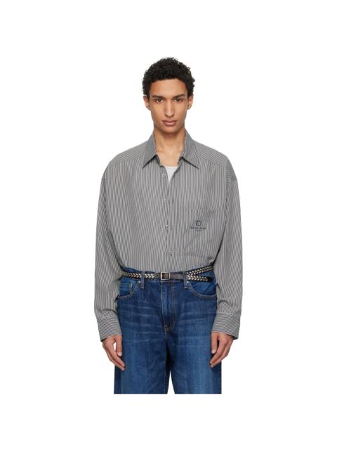 Wooyoungmi Black Stripe Over Size Shirt