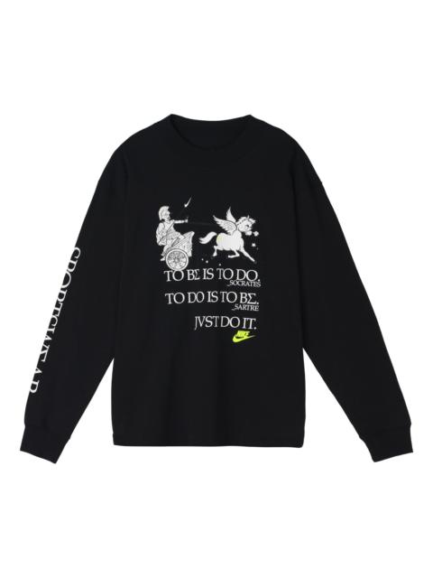 Nike Nike Sportswear Printing Knit Round Neck Sports Black CZ4660-010