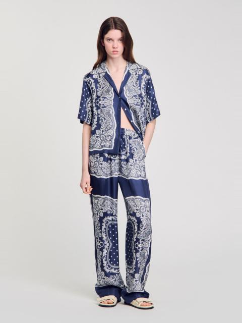 Sandro BANDANA-PRINT FLOWY TROUSERS