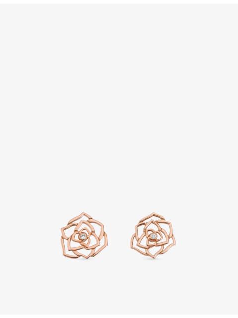 Piaget Piaget Rose 18ct Rose-Gold And Diamond Stud Earrings