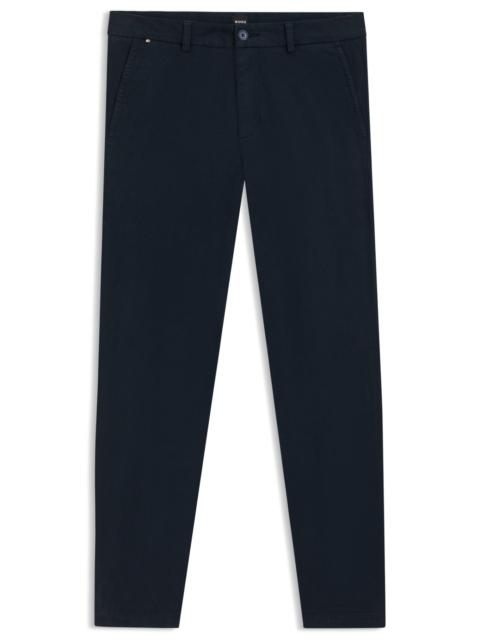 BOSS SLIM-FIT TROUSERS IN STRETCH-COTTON TWILL