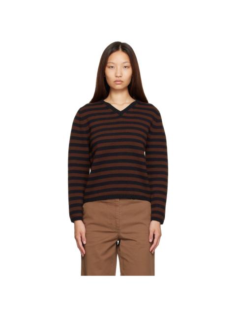 NOTHING WRITTEN Brown Molly V-Neck Pullover Sweater