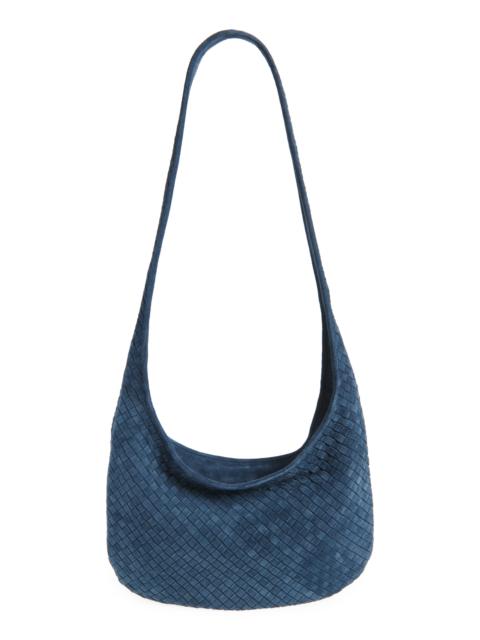 Bottega Veneta Bottega Veneta Veneto Intrecciato Leather Messenger Bag in Neptune-Silver at Nordstrom