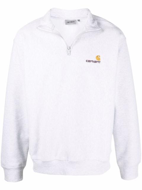 Carhartt WIP 미국 스크립트 반 지퍼 스웨터