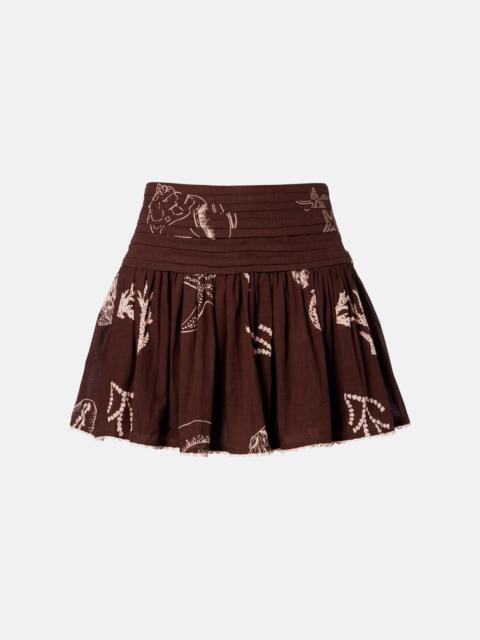 Poupette St Barth Colleen pleated cotton miniskirt