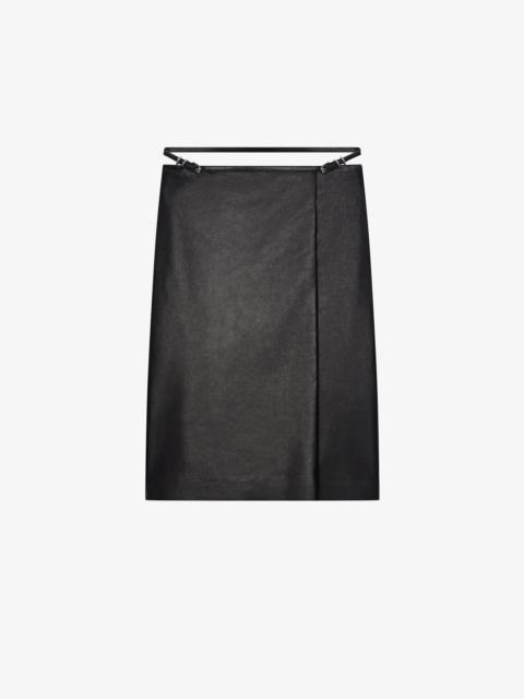 Givenchy VOYOU WRAP SKIRT IN LEATHER