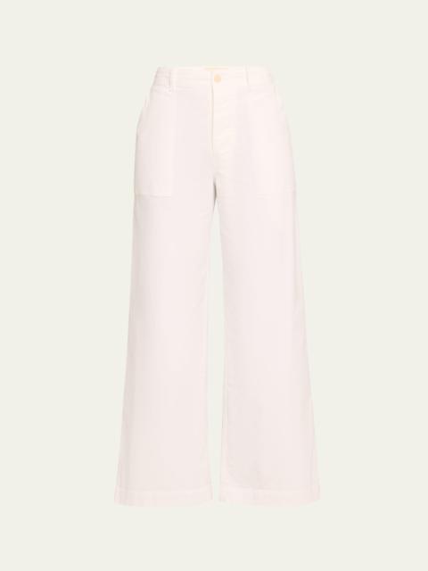 Leon Wide-Leg Brushed Stretch Cotton Boy Pants