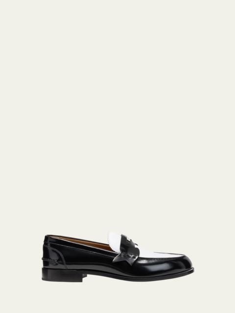 Men's Leather Bicolor Penny Loafers