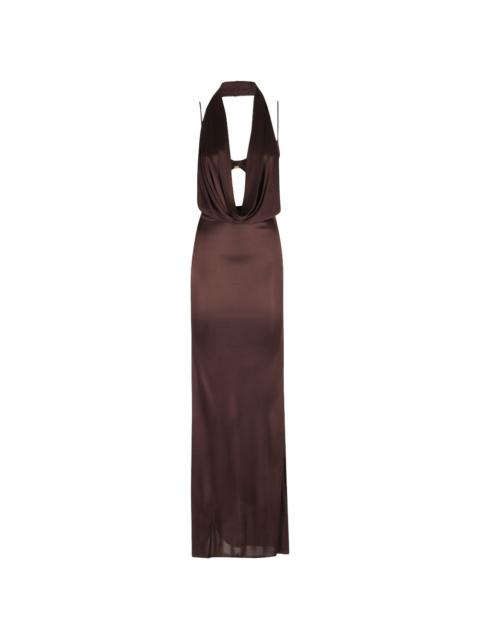 ELISABETTA FRANCHI halter cowl neck dress