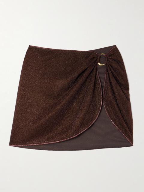 Oséree Lumière Embellished Metallic Stretch-knit Pareo