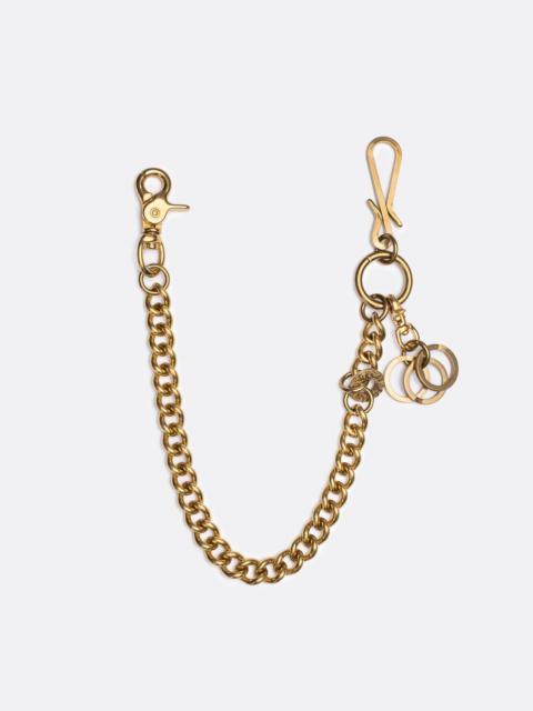 Iron Heart Brass-W6 Wallet Chain with Hook and Rings - Brass