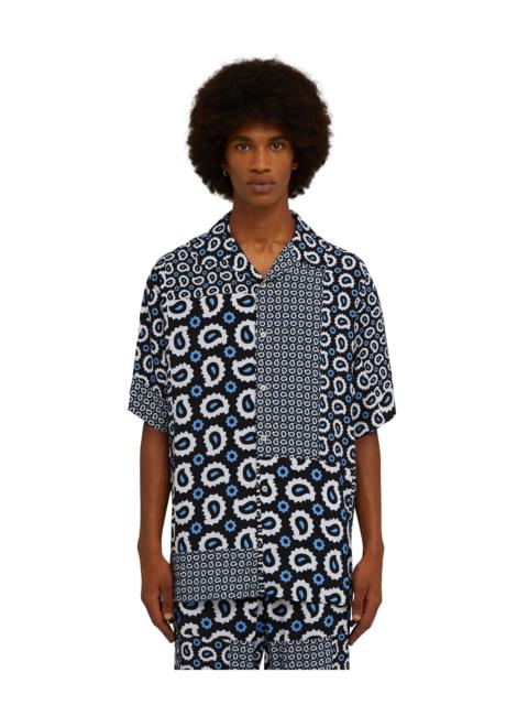 MSGM Viscose fluid shirt with "Patchwork Paisley" print