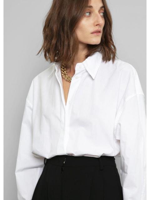 The Frankie Shop Lakely Oversized Button Down Shirt - White