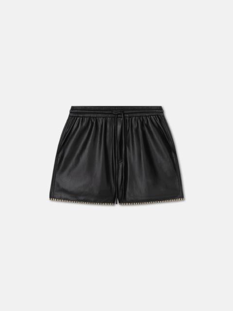 Nanushka Raffia-Trimmed Okobor™ Alt-Leather Shorts