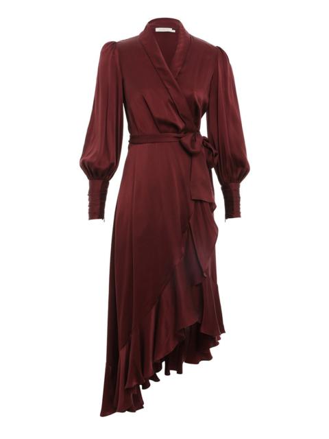 Zimmermann SILK WRAP 미디 드레스