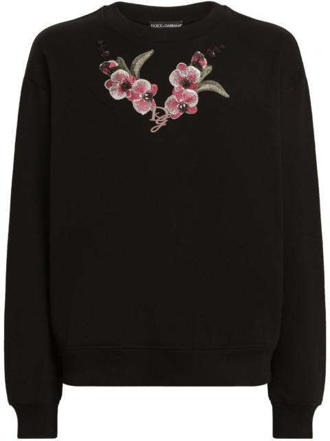 Dolce & Gabbana Orchid embroidered sweatshirt