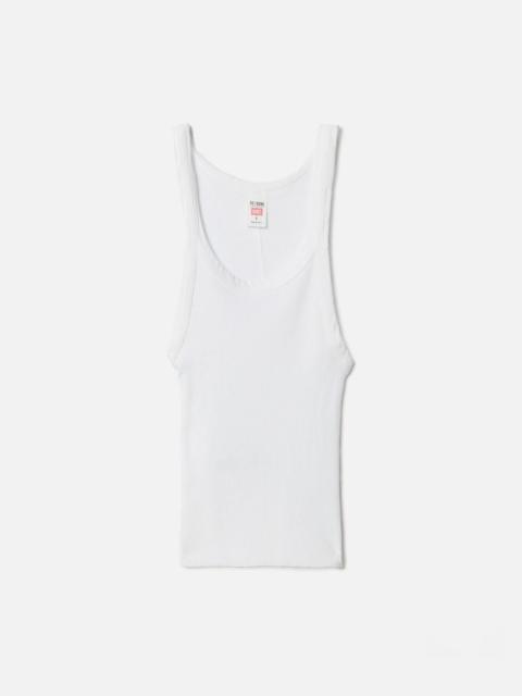 RE/DONE Hanes Cropped Ribbed Tank - Optic White
