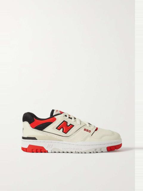 New Balance 550 mesh-trimmed leather sneakers