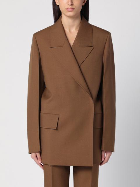 Jil Sander Brown wool double-breasted jacket | REVERSIBLE
