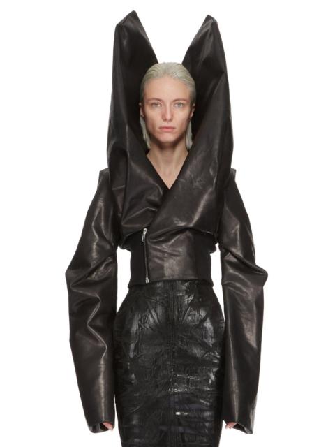 Rick Owens Flight high-neck asymmetric leather jacket