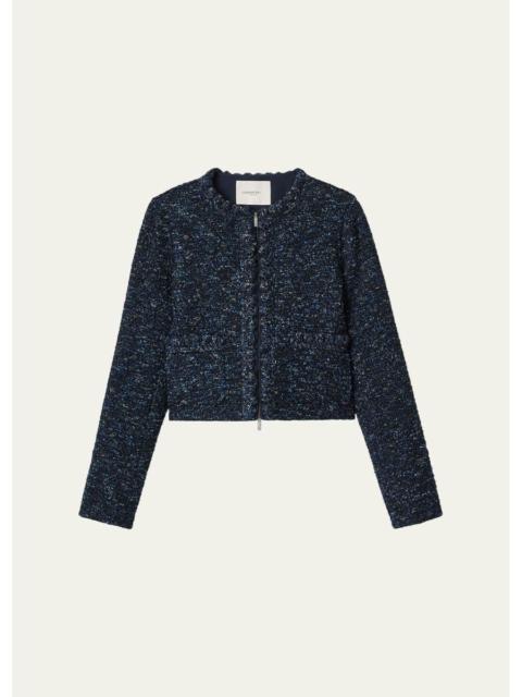 Lafayette 148 New York Pom Pom-Trim Boucle Tweed Jacket