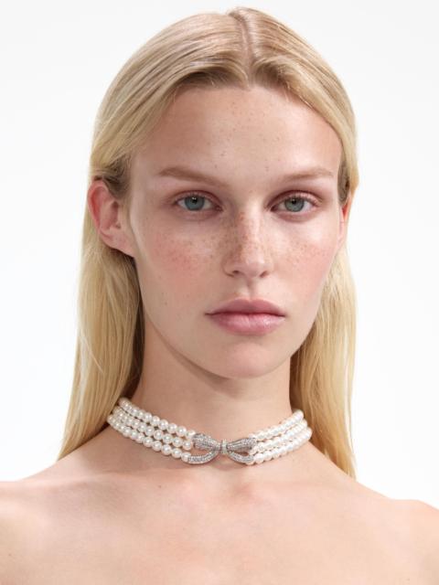 self-portrait Pearl Bow Choker
