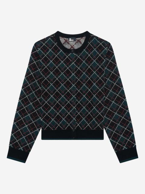 The Kooples BLACK CHECK CARDIGAN