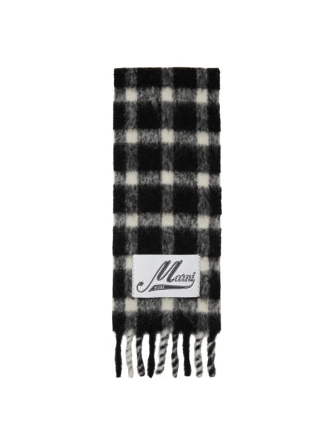Marni Black & White Check Scarf