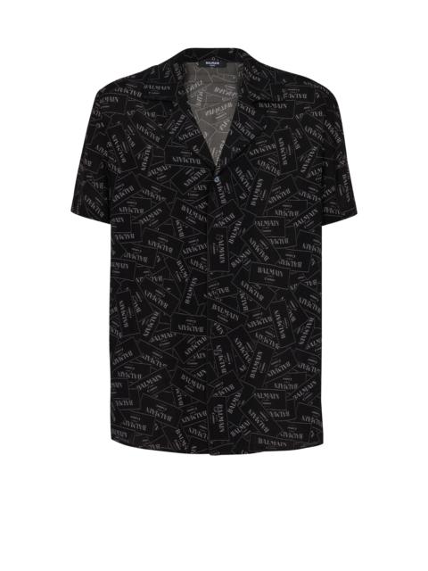 Balmain Pyjama shirt with all-over Balmain label print