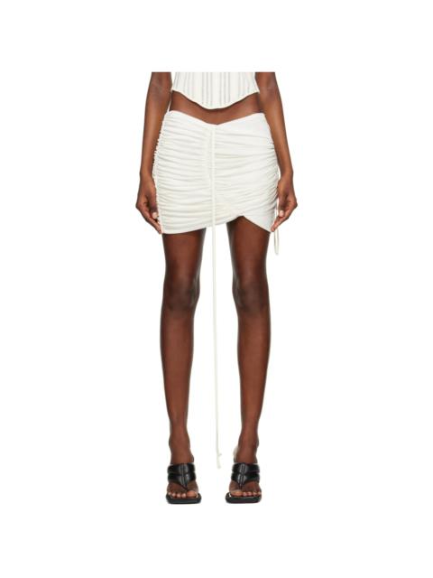 ANDREĀDAMO Off-White Gathered Miniskirt