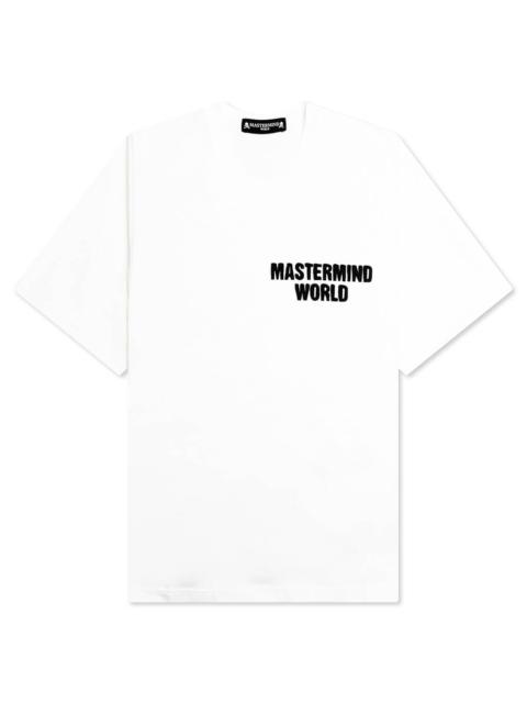 MASTERMIND WORLD SPRAY PAINT KNIT T-SHIRT - WHITE