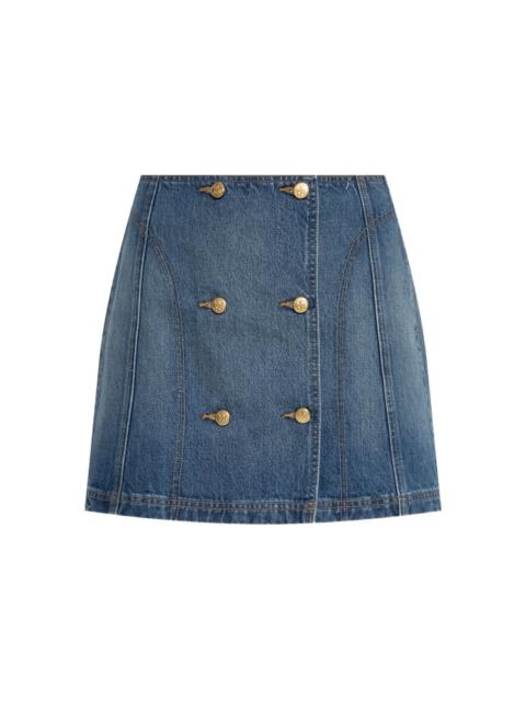 ULLA JOHNSON button-embellished denim skirt