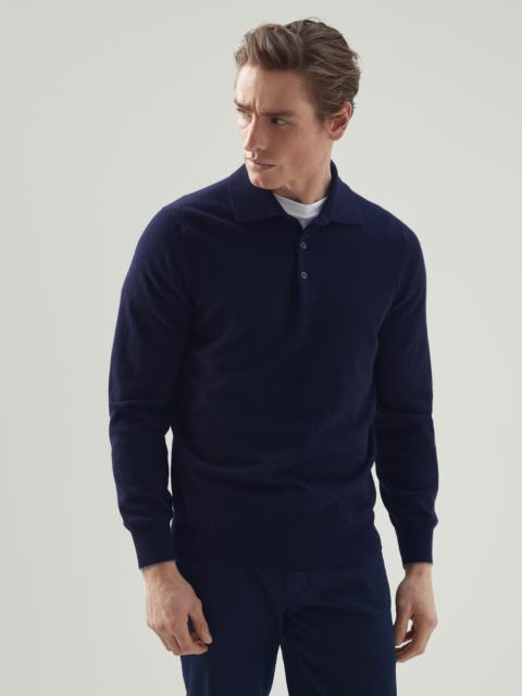 Cashmere polo-style sweater