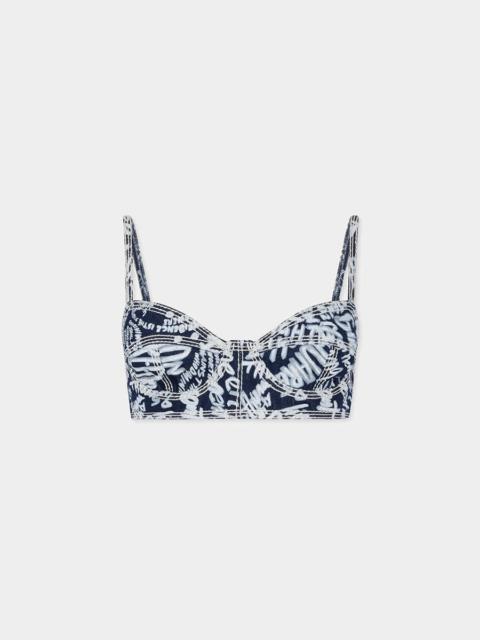 DSQUARED2 REBEL HIBISCUS DARK FLOWER WASH TIKI BRA