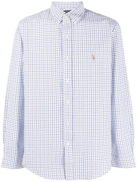 Polo Ralph Lauren grid-pattern logo-embroidered cotton shirt