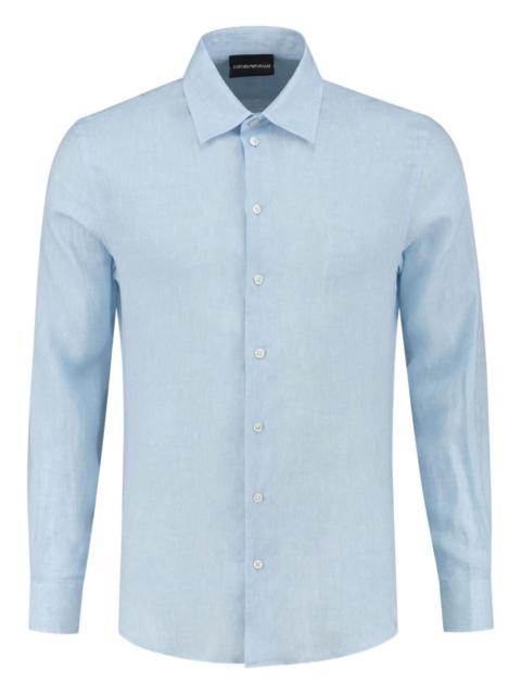 EMPORIO ARMANI long-sleeve linen shirt