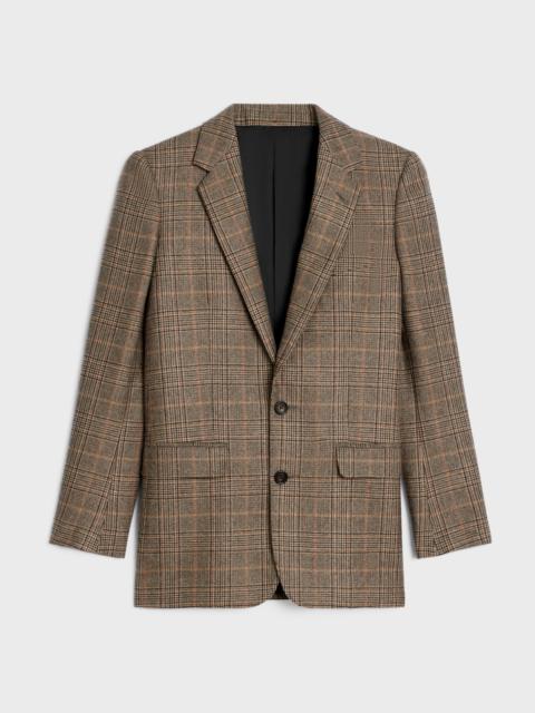 CELINE long jacket in prince of wales cashmere