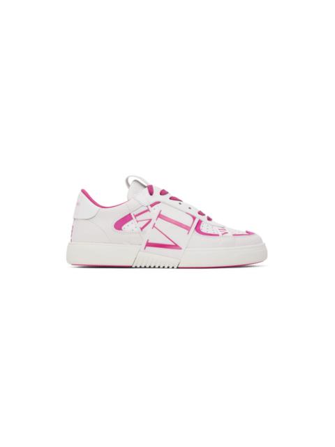 Valentino White & Pink 'VL7N' Sneakers