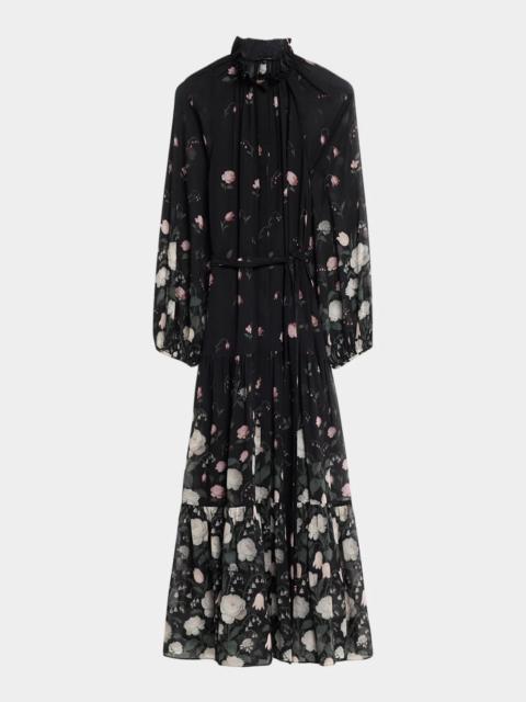 KOBI HALPERIN Robin Tiered Floral-Print Chiffon Maxi Dress
