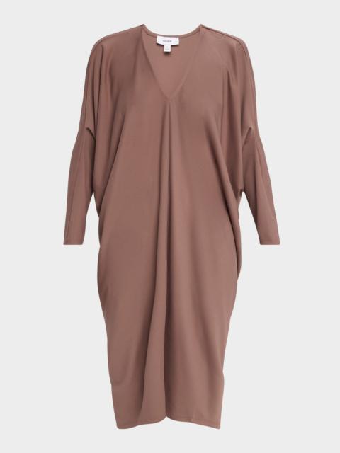 REISS Gracie Draped Batwing-Sleeve Dress