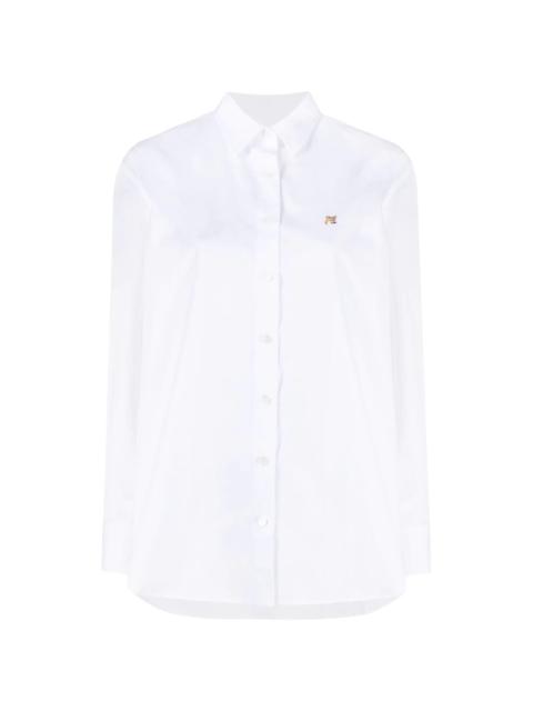 fox-patch button-up shirt