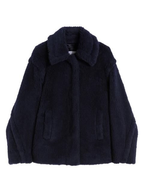 Max Mara Women's Wool and Alpaca Teddy Fabric Cropped Coat - Ultramarine