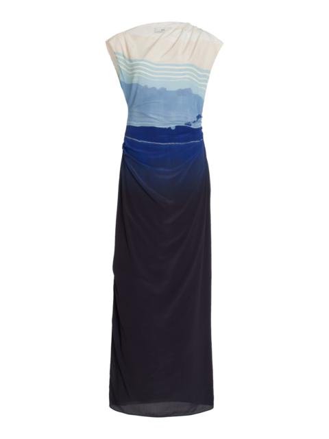 SIR. Mariner Silk Midi Dress blue