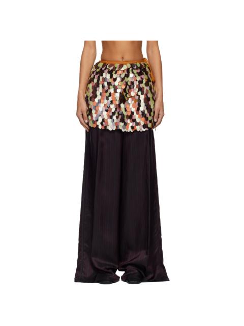 Dries Van Noten Orange Embellished Wrap Miniskirt