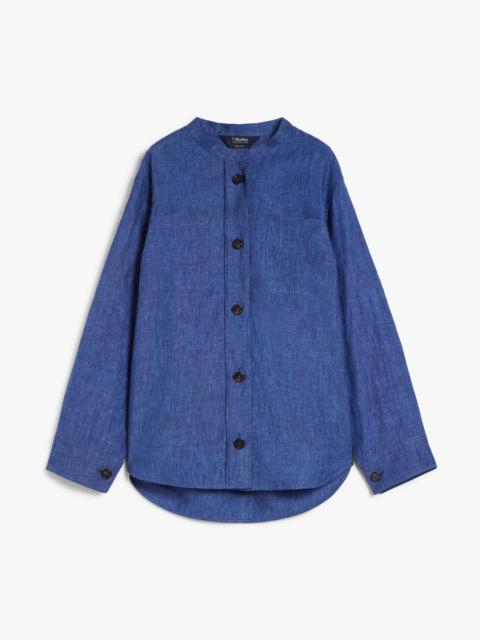 'S Max Mara DELFY Linen canvas Mandarin-neck shirt