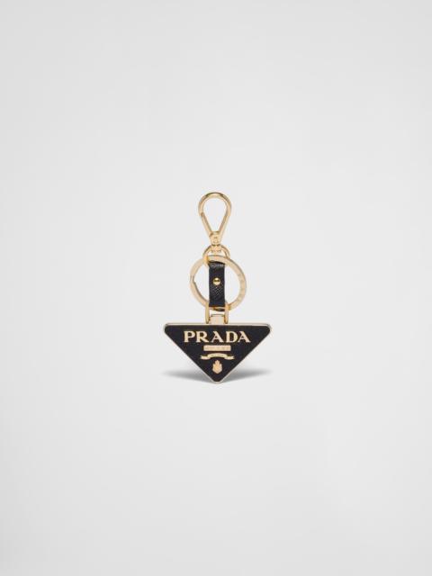 Prada Saffiano Leather and Metal Keychain