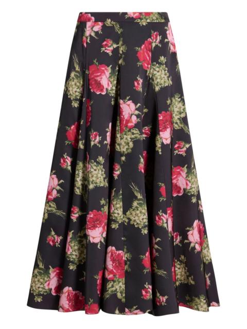 Cinq à Sept Hilda baroque roses midi skirt