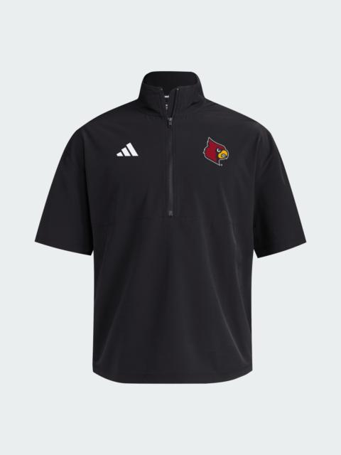 adidas Louisville Cardinals Short Sleeve Quarter Zip Woven Jacket