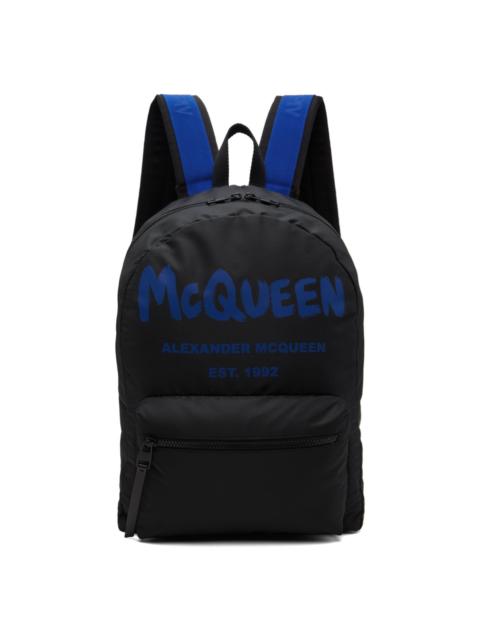 Alexander McQueen Black Graffiti Metropolitan Backpack