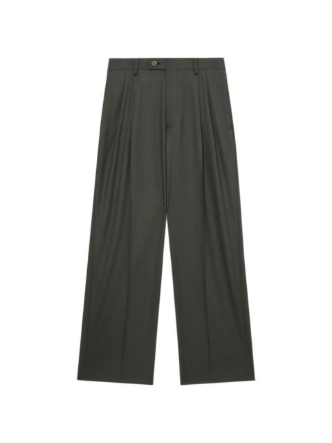 pressed crease straight-leg trousers